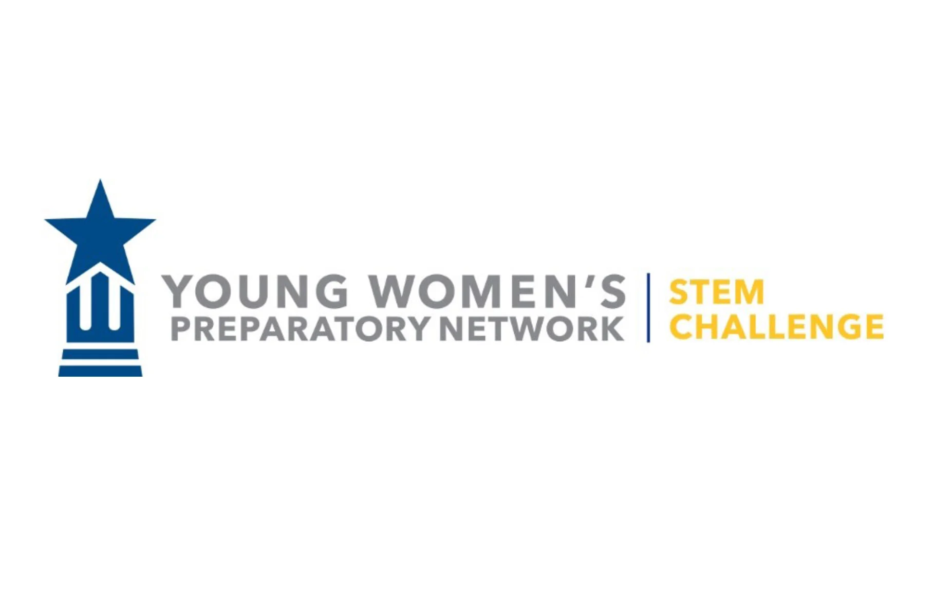 blue, gray, and yellow logo for the Young Women’s Preparatory Network’s STEM Challenge