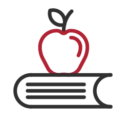 apple atop a book icon