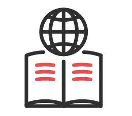 open book with globe icon