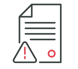 paper document with warning symbol icon